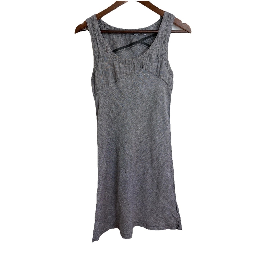 Toad & Co‎ Horny Toad Linen Dress Womens Small Gray Sleeveless A-Line Minimalist